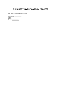 Food Adulterants Chemistry Project: Tests & Identification