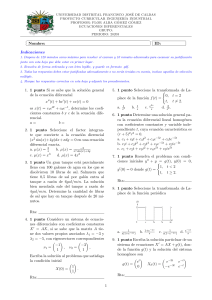 Examen de Ecuaciones Diferenciales - Ingenier&iacute;a Industrial