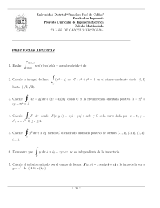 Ejercicios de C&aacute;lculo Vectorial: Integrales de L&iacute;nea y Teorema de Green