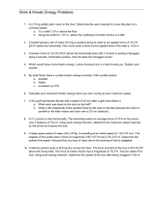 Work & Kinetic Energy Problems Worksheet