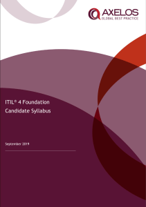 ITIL 4 Foundation Candidate Syllabus