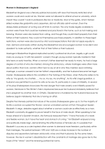 Women in Shakespeare's England: Society, Marriage & Queen Elizabeth I
