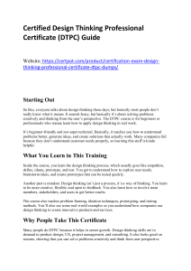 Certified Design Thinking Professional Certificate (DTPC) Preparation Guide Essential Study Resources