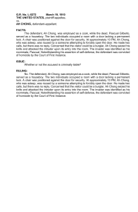 US vs Ah Chong (1910): Self-Defense Homicide Case Summary