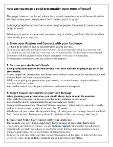 10 Tips to Make Your Presentations Great: From Good to Effective