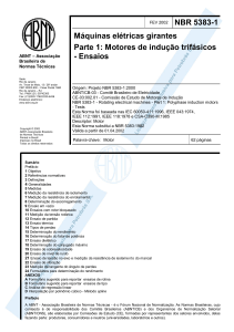 NBR 5383-1: Norma de Ensaios para Motores de Indu&ccedil;&atilde;o Trif&aacute;sicos