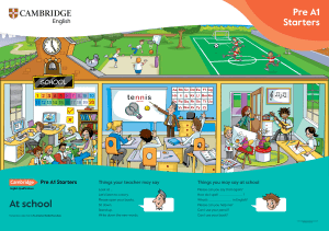Pre A1 Starters: School & Food Vocabulary
