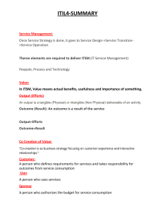ITIL4 Summary: Key Concepts and Practices