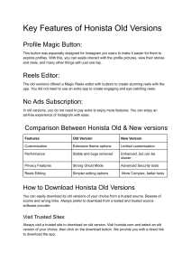 Key Features of Honista Old Versions
