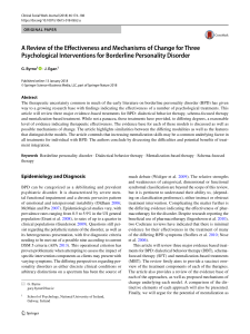 Effectiveness of Psychological Interventions for Borderline Personality Disorder