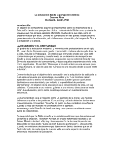 La Educaci&oacute;n desde la Perspectiva B&iacute;blica: Reflexiones de Richard L. Smith