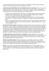 Strategic Business Objectives & IS for Consumer Goods Companies