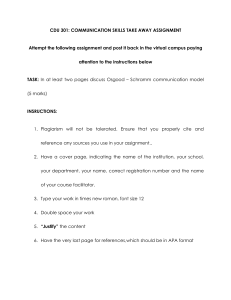 Osgood-Schramm Communication Model Assignment