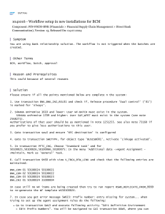 SAP Note 1041016: BCM Workflow Setup & Troubleshooting Guide