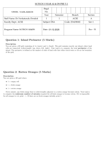 M.TECH AI&DS Pre-T1 Exam: Island Perimeter & Rotten Oranges