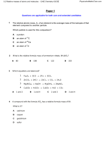 CAIE IGCSE Chemistry: Relative Masses & Balanced Equations Questions