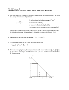 ME 201 Tutorial #1: Chain Rule, Partial Derivatives, Optimization