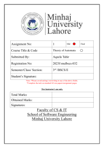 Theory of Automata Assignment: DFA String Acceptance & Language