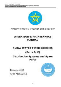 Rural Piped Water System O&M Manual: Distribution & Spare Parts