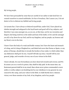 Elizabeth I's Tilbury Speech 1588
