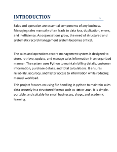 Python Sales & Operations Record Management System: File Handling