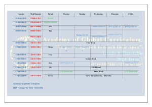 Academy of Global Curriculum 2024 Term 1 Timetable - High School