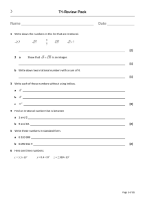 T1-Review Pack: High School Math Practice Questions & Solutions