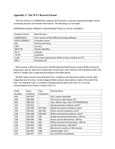 WY3 Record Format: CWEEDS Data Specifications