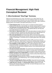 Financial Management High-Yield Conceptual Review