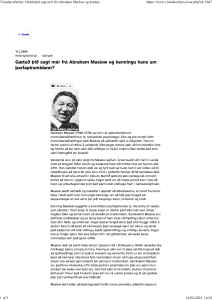 Abraham Maslow og hans behovspyramide