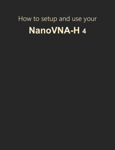 How to Setup & Use Your NanoVNA-H 4: An Instructional Guide Book