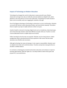 Impact of Technology on Modern Education: Advantages & Responsibilities