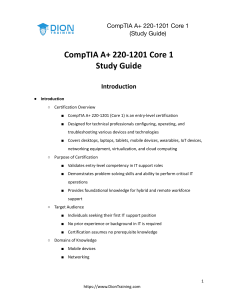 CompTIA A+ 220-1201 Core 1 Study Guide | IT Certification Prep