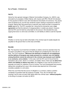 Dy vs People: Civil Liability in Criminal Estafa Cases | Legal Ruling