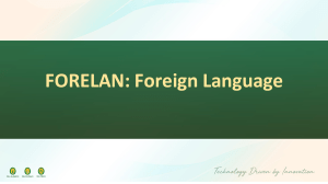 FORELAN: Chinese Language & Culture - Daily Life Expressions