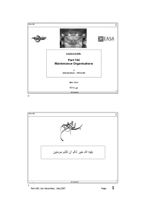 Part-145 Maintenance Organisations: EASA & CAOIRI Aviation Regulations