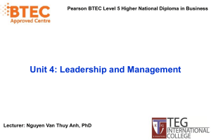Leadership & Management: Motivation & Performance