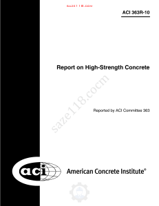 High-Strength Concrete Report: ACI 363R-10