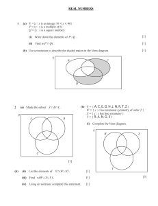 Set Theory Worksheet: Venn Diagrams & Set Notation