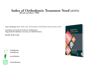 IOTN: Index of Orthodontic Treatment Need Presentation