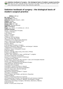 Sabiston Textbook of Surgery: Modern Surgical Practice