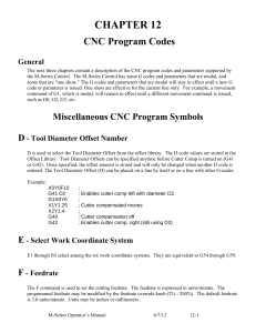 CNC Program Codes: M-Series Control G-Codes & Parameters