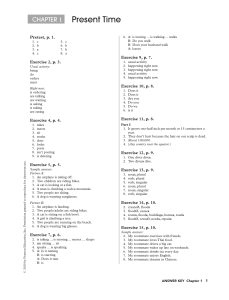 ESL Grammar Answer Key: Present & Past Tense Exercises