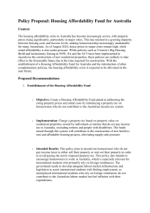 Housing Affordability Fund Policy Proposal for Australia