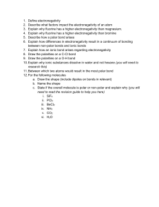 Electronegativity and Bond Polarity Worksheet