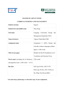 IELTS Foundation Syllabus Design: Vocabulary & Grammar
