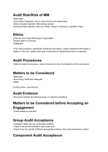 Audit Risk, Ethics & Procedures Study Notes