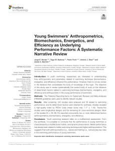 Young Swimmers' Performance: Anthropometrics & Biomechanics Review