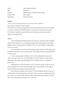 Marriage: Does It Make a Difference? An Advanced Writing Essay