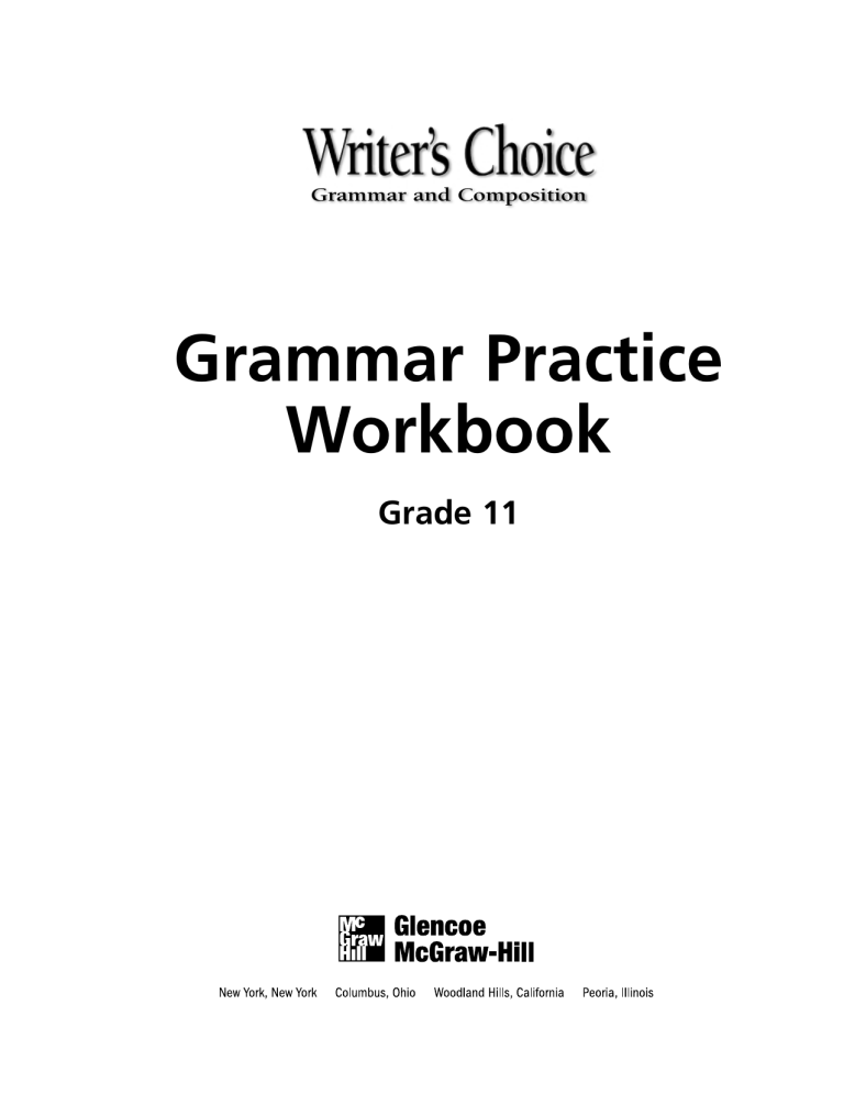 Grammar Practice Workbook, Grade 11